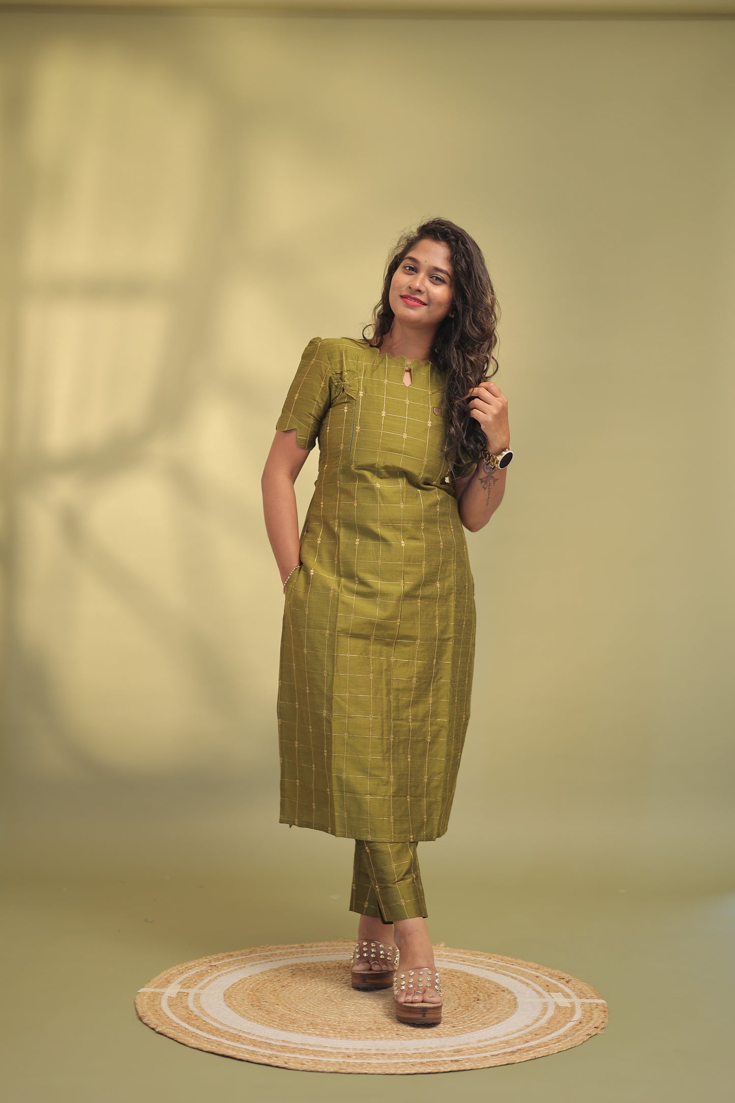 Oorvashi-olive suit