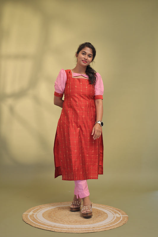 Oorvashi-red/Pink suit