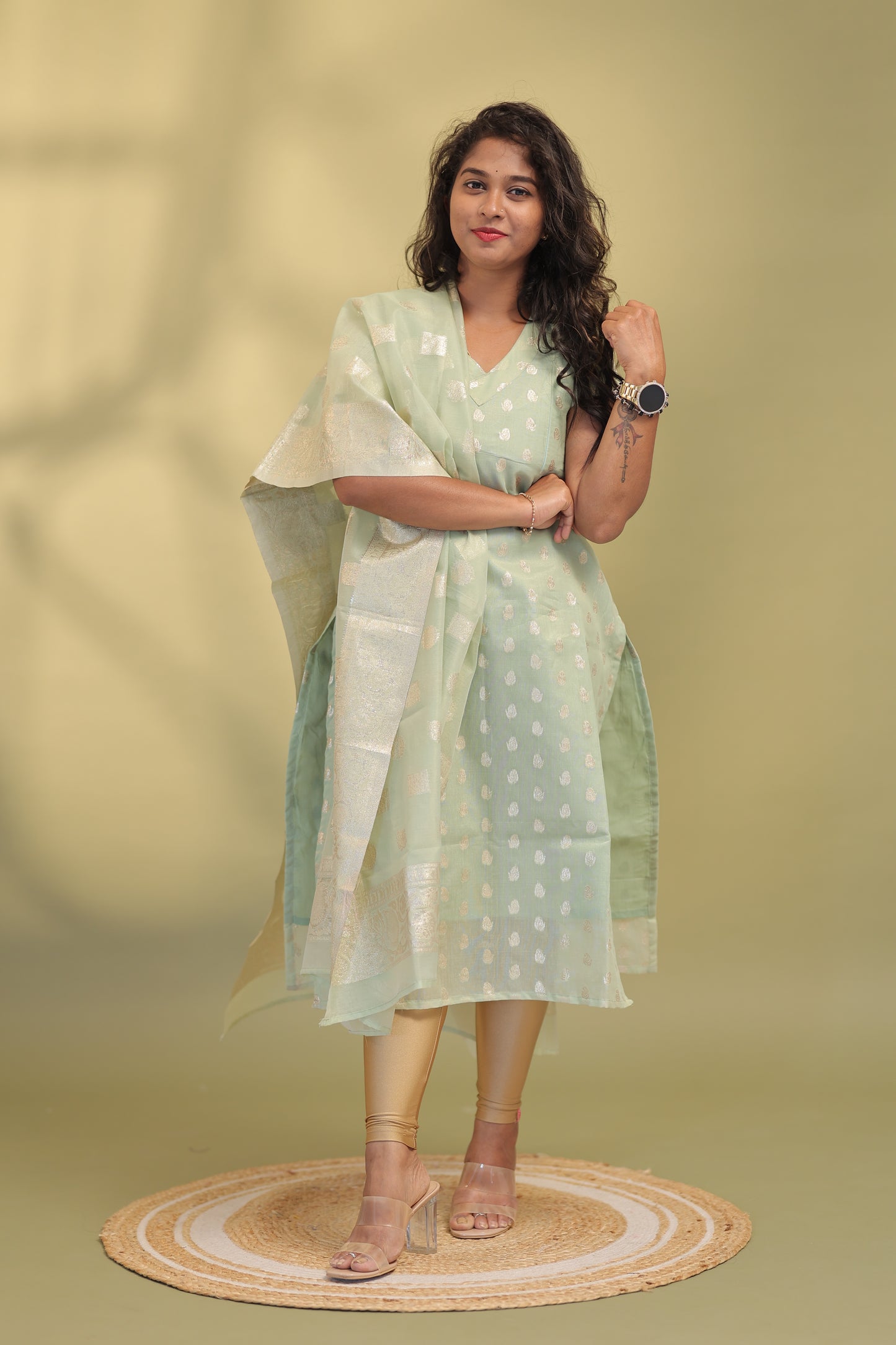 Varsha-Mint banaras suits