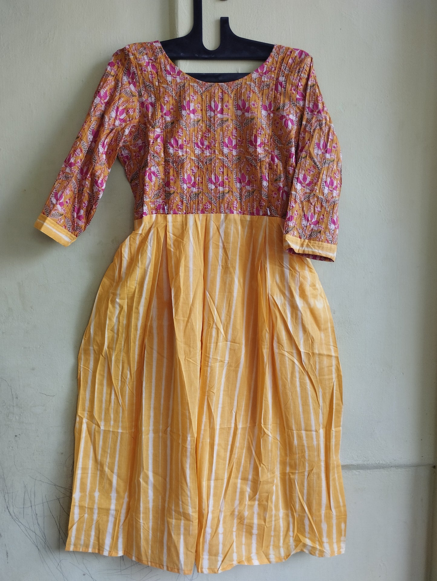 CS1 yellow  strips frock