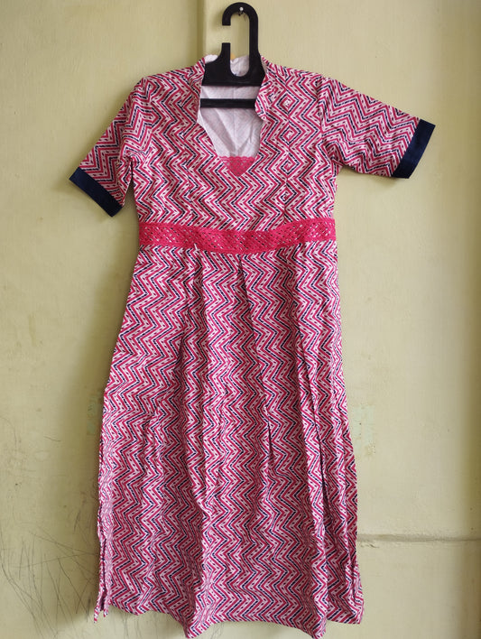 CS1 red frock zig zag